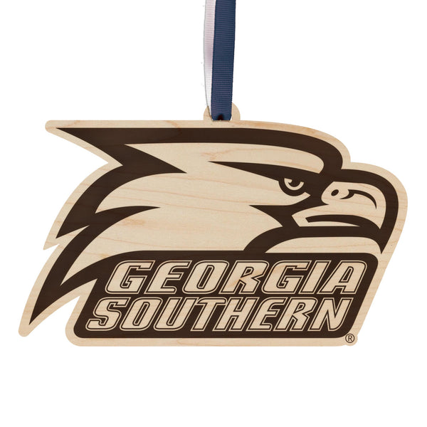 Georgia Southern University Eagle Ornament – Crafted from Cherry Wood and Maple – Georgia Southern Eagles