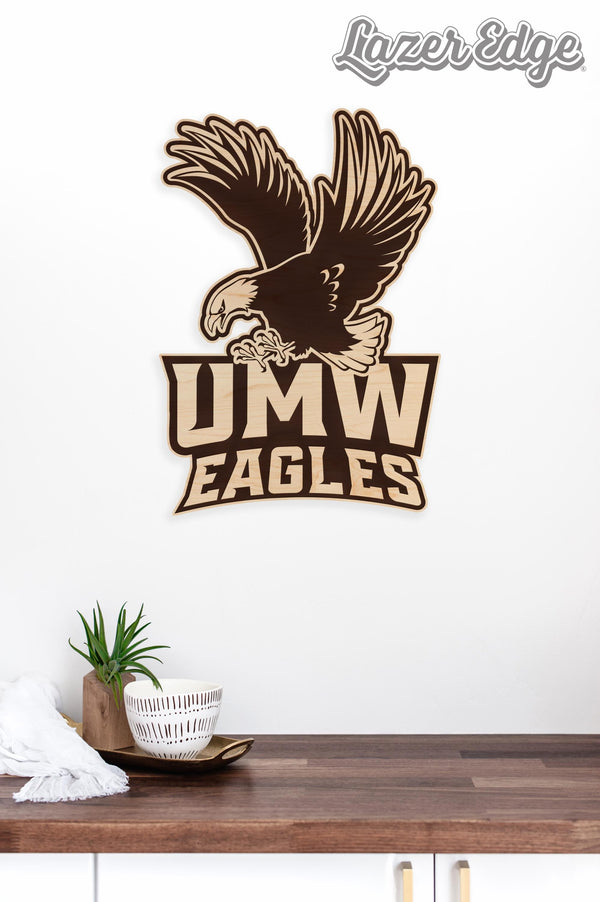 University of Mary Washington Eagles Wall Hanging - Crafted from Cherry and Maple Wood