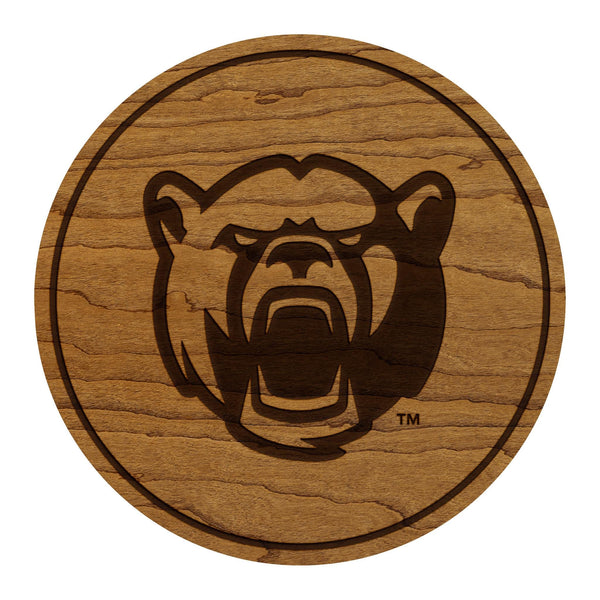 Baylor University Bear Coaster – Crafted from Cherry or Maple Wood – Baylor Bears