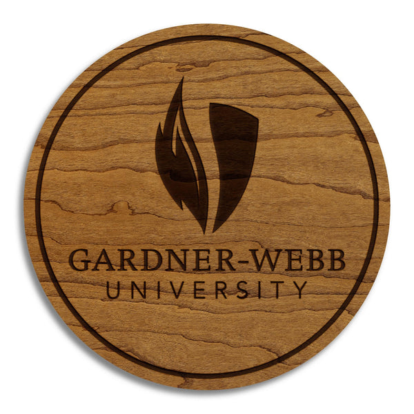 Gardner Webb University Academic Mark Coaster – Crafted from Cherry or Maple Wood – Gardner Webb Bulldogs