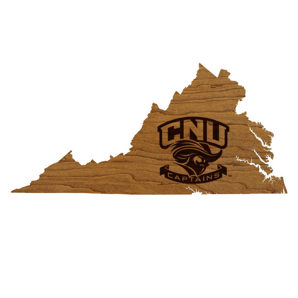 Christopher Newport University Captains on State Wall Hanging - Crafted from Cherry and Maple Wood - CNU Captains