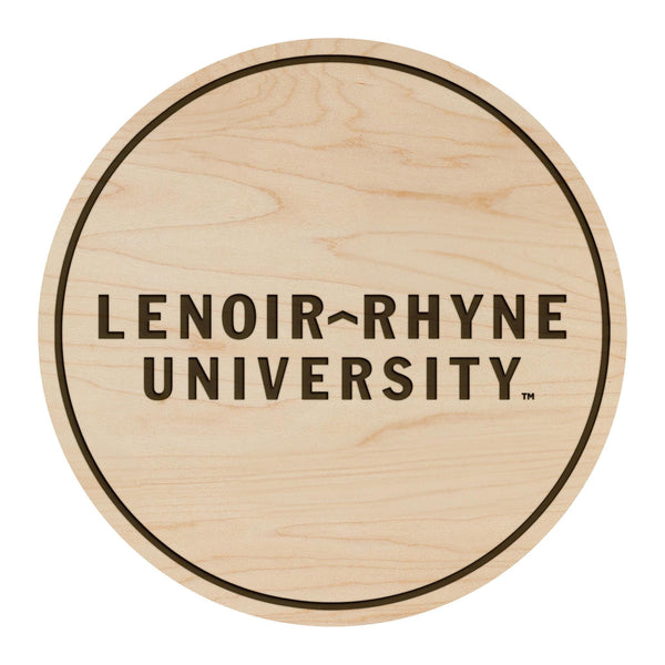 Lenoir-Rhyne University Wordmark Coaster - Crafted from Cherry or Maple Wood - Lenoir-Rhyne Bears