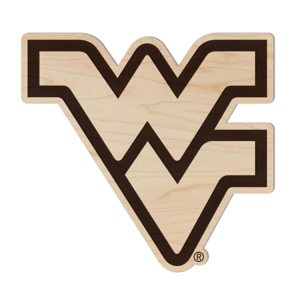 West Virginia University Flying WV Magnet - Crafted from Cherry or Maple Wood - West Virginia Mountaineers