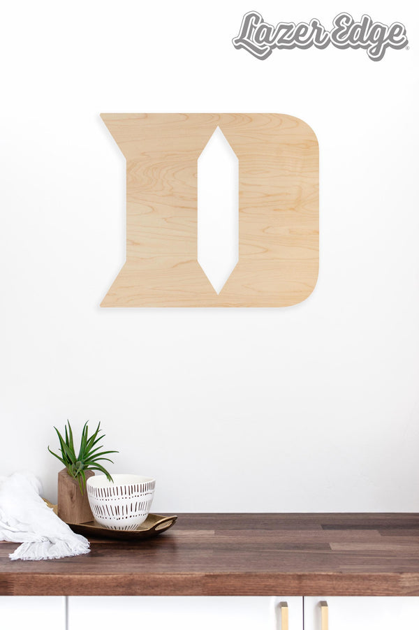 Duke University Iron D Wall Hanging - Crafted from Cherry and Maple Wood - Duke Blue Devils
