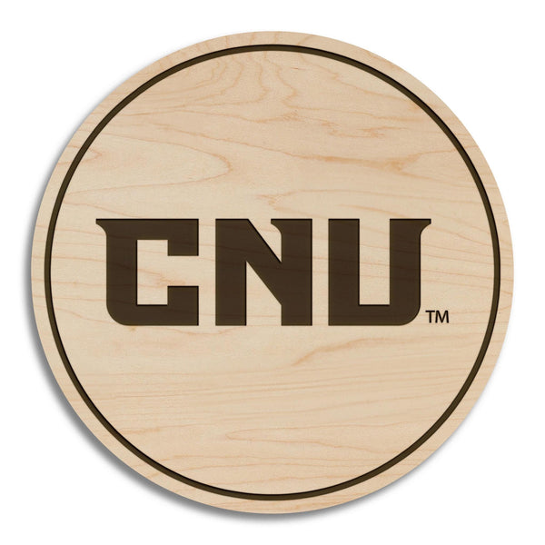 Christopher Newport University Initials Coaster – Crafted from Cherry or Maple Wood – CNU Captains