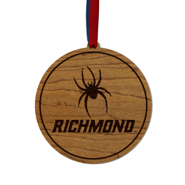 Richmond University Logo Ornament – Crafted from Cherry and Maple Wood – Richmond Spiders