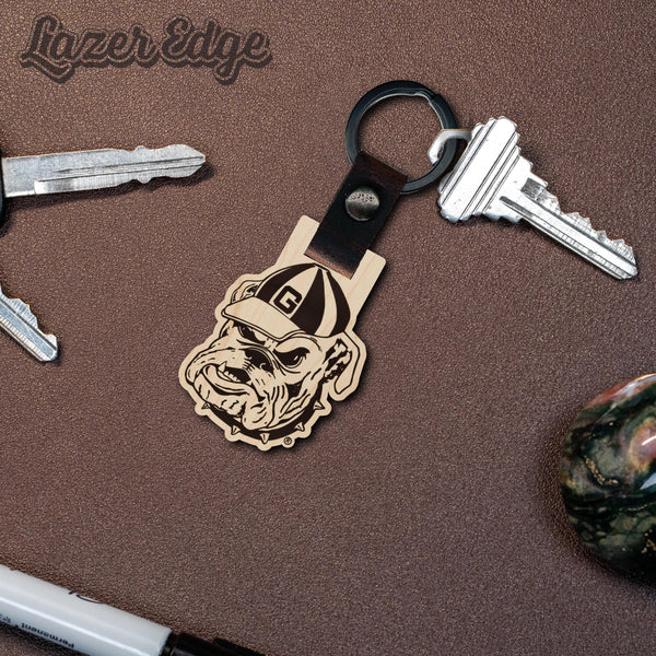 Georgia Beanie Wooden Keychain – Crafted from Cherry or Maple Wood