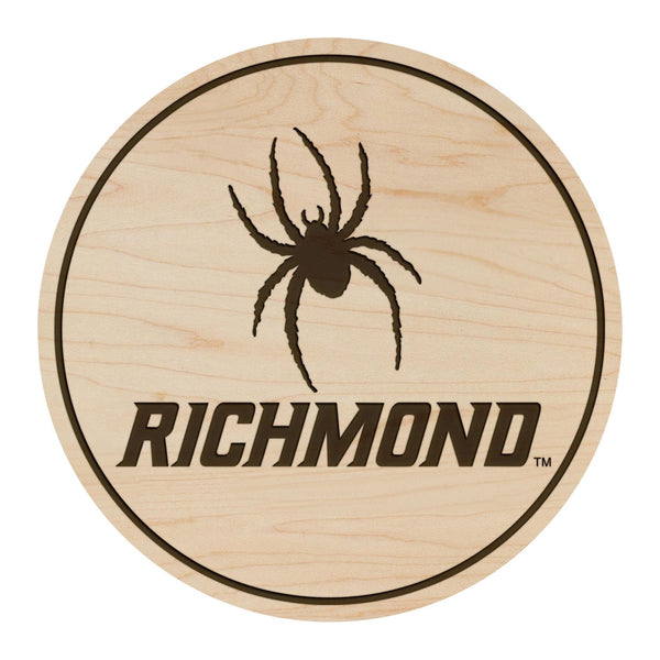 University of Richmond Spiders Coaster – Crafted from Cherry or Maple Wood – Richmond Spiders