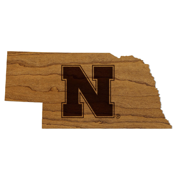 University of Nebraska N Logo on State Magnet - Crafted from Cherry or Maple Wood - Air Force Falcons