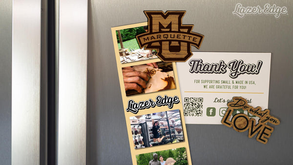 Marquette University Logo Magnet - Crafted from Cherry or Maple Wood - Marquette Golden Eagles