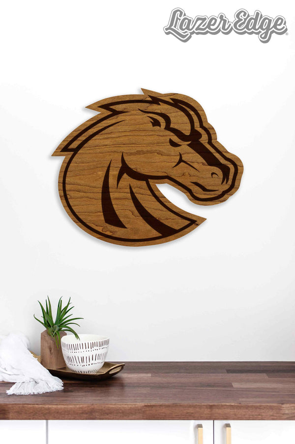 Boise State University Broncos Wall Hangings - Crafted from Cherry or Maple Wood -  Boise State University Broncos