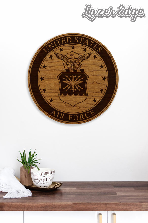 United States Air Force Seal Wall Hanging – Crafted from Cherry or Maple Wood