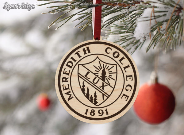 Meredith College Seal Ornament – Crafted from Cherry and Maple Wood –  Meredith College Avenging Angels