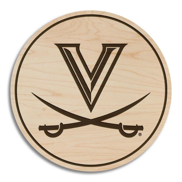 University of Virginia Cavaliers Sabers Coaster – Crafted from Cherry or Maple Wood – Virginia Cavaliers