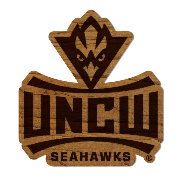 University of North Carolina at Wilmington Logo Magnet - Crafted from Cherry or Maple Wood - UNCW Seahawks
