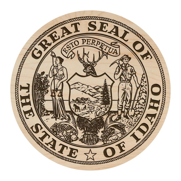 Idaho State Flag Coaster - Crafted from Cherry or Maple Wood