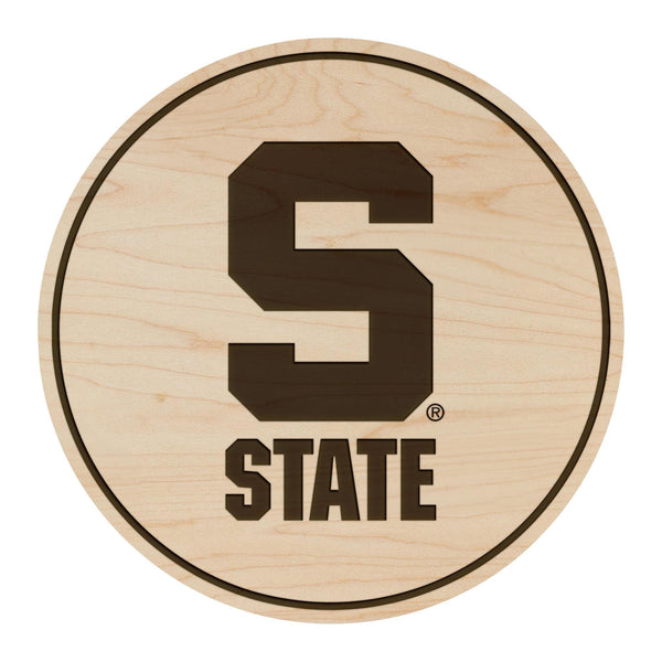 Michigan State University State Coaster – Crafted from Cherry or Maple Wood – Michigan State Spartans