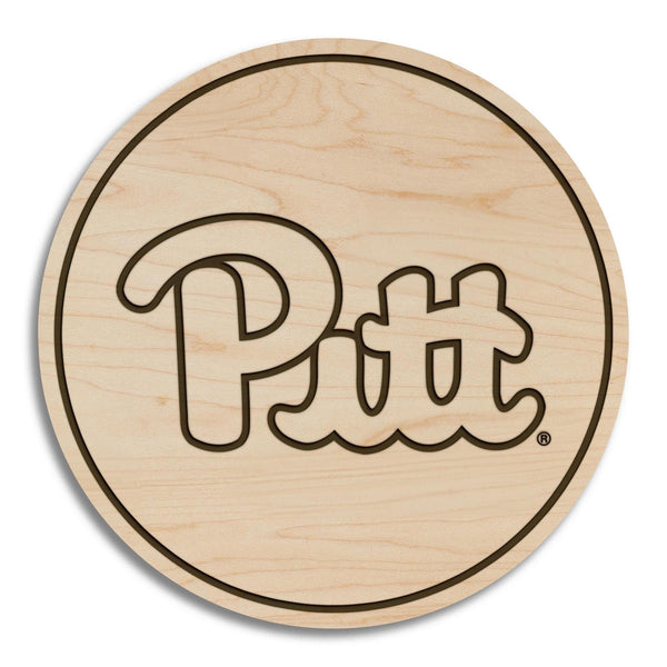 University of Pittsburgh Logo Coaster – Crafted from Cherry or Maple Wood – Pitt Panthers