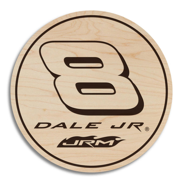 Dale Jr. #8 Wooden Coaster  | Crafted from Cherry and Maple Wood | Made in USA | Officially Licensed by JR Motorsports