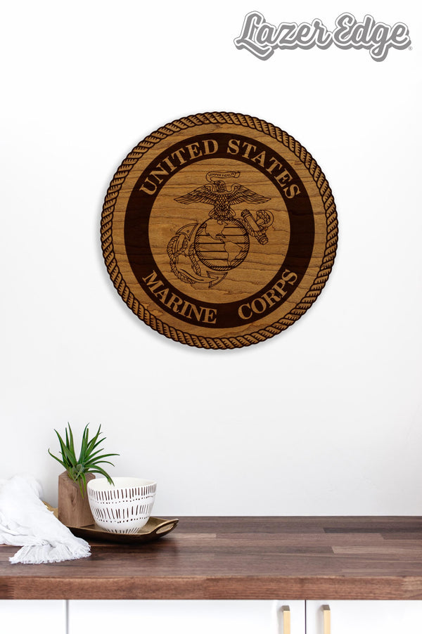 United States Marine Corps Seal Wall Hanging – Crafted from Cherry or Maple Wood