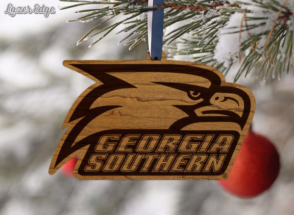Georgia Southern University Eagle Ornament – Crafted from Cherry Wood and Maple – Georgia Southern Eagles