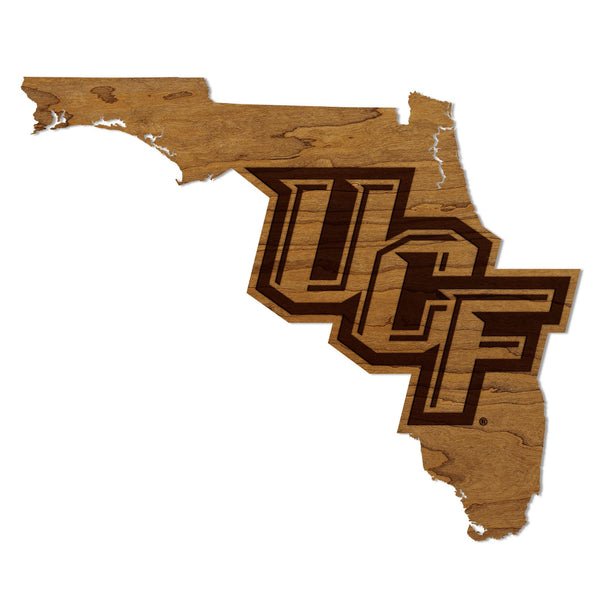 University of Central Florida UCF on State Wall Hanging – Crafted from Cherry and  Maple Wood - UCF Knights