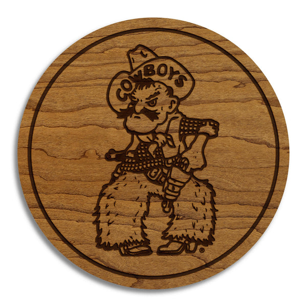 University of Wyoming Cowboys Coaster – Crafted from Cherry or Maple Wood – Wyoming Cowboys