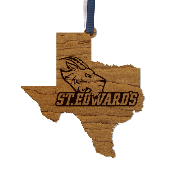 St. Edward's University Ornament – Crafted from Cherry Wood – St. Edward's Hilltoppers