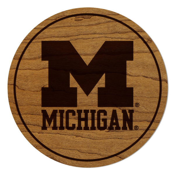 University of Michigan Coaster – Crafted from Cherry or Maple Wood
