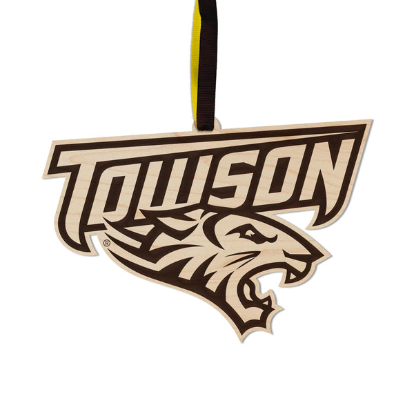 Towson University Tigers Ornament – Crafted from Cherry and Maple Wood – Towson Tigers
