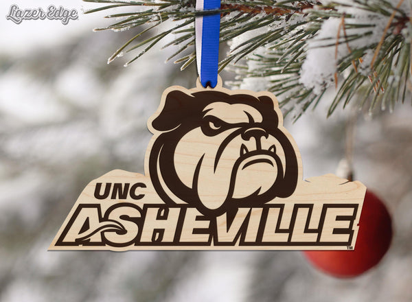 UNC Asheville Bulldogs Ornament – Crafted from Cherry Wood