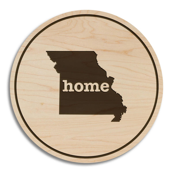 Missouri Home State Map Coaster - Crafted from Cherry or Maple Wood