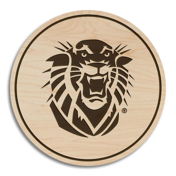 Fort Hays State University Tigers Coaster – Crafted from Cherry or Maple Wood – Fort Hays State Tigers