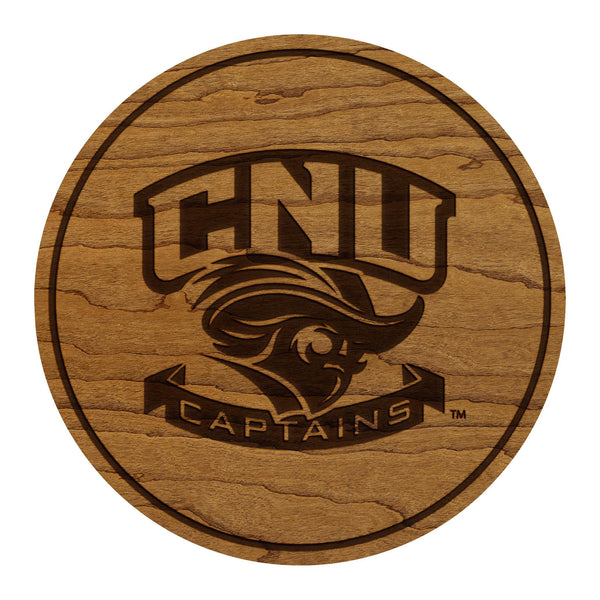 Christopher Newport University Captains Coaster – Crafted from Cherry or Maple Wood – CNU Captains