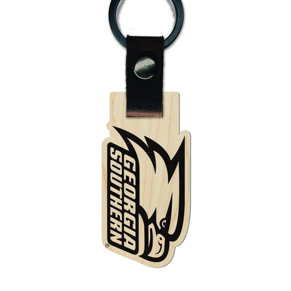 Georgia Southern Eagles Wooden Keychain – Crafted from Cherry or Maple Wood