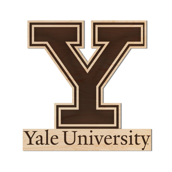 Yale University Athletic Y Wall Hanging - Crafted from Cherry or Maple Wood - Yale Bulldogs