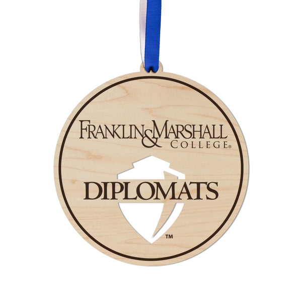 Franklin & Marshall Diplomats Ornament – Crafted from Cherry and Maple Wood – Franklin and Marshall College