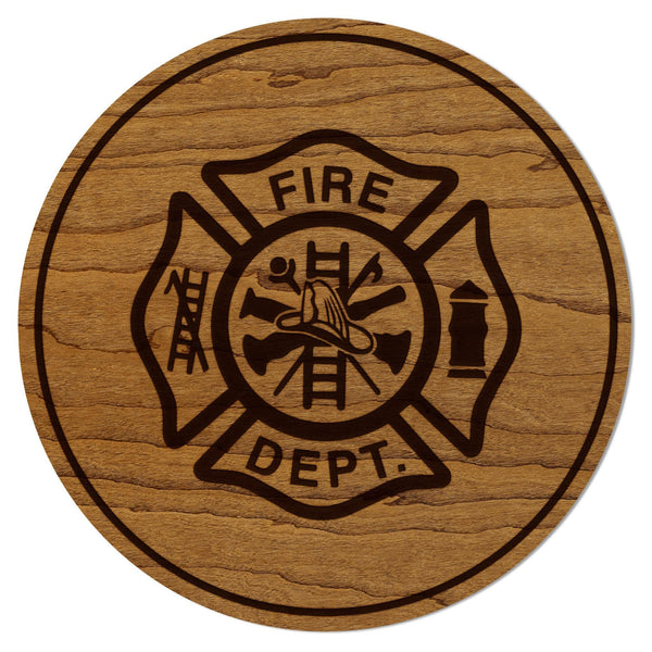 Fire Department Maltese Cross Coaster – Crafted from Cherry or Maple Wood