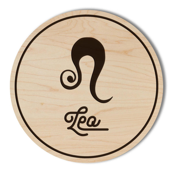 Leo Sign Zodiac Coaster – Crafted from Cherry or Maple Wood