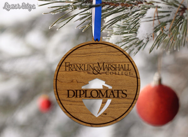 Franklin & Marshall Diplomats Ornament – Crafted from Cherry and Maple Wood – Franklin and Marshall College