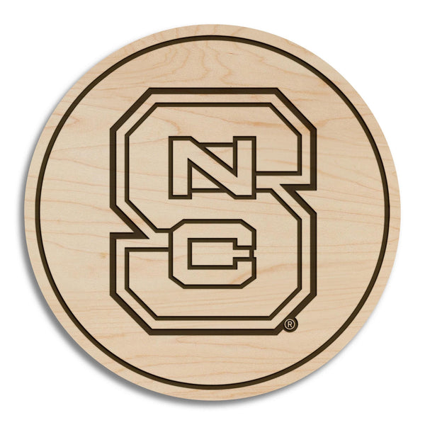 North Carolina State University Block S Coaster – Crafted from Cherry or Maple Wood – NC State Wolfpack
