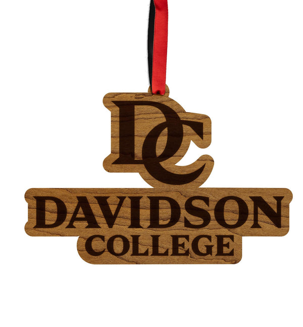 Davidson College Wordmark Ornament – Crafted from Cherry and Maple Wood– Davidson Wildcats