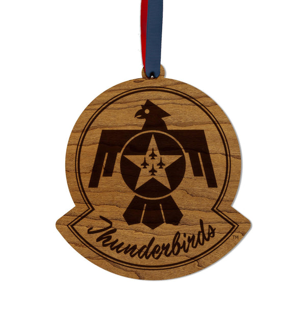 United States Air Force Thunderbirds Ornament – Crafted from Cherry or Maple Wood