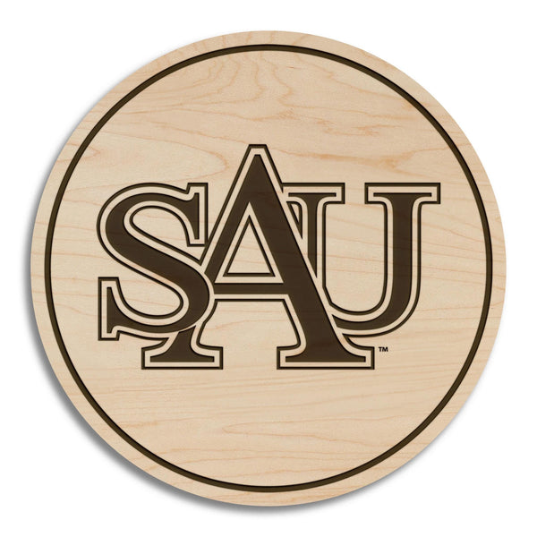 Saint Augustine's University Monogram Coaster - Crafted from Cherry or Maple Wood - Saint Augustine's Falcons