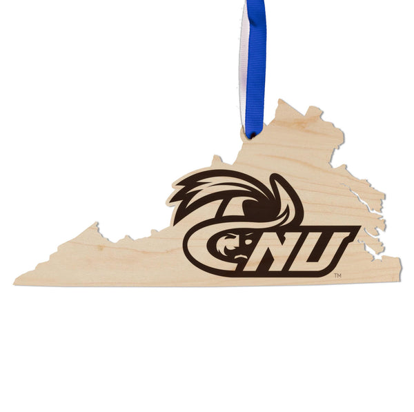 Christopher Newport University Secalt on State Ornament – Crafted from Cherry and Maple Wood – CNU Captains