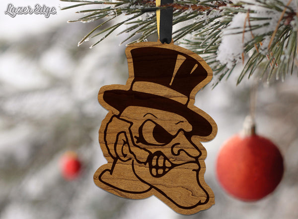 Wake Forest University Demon Deacon Ornament – Crafted from Cherry and Maple Wood – Wake Forest Demon Deacons