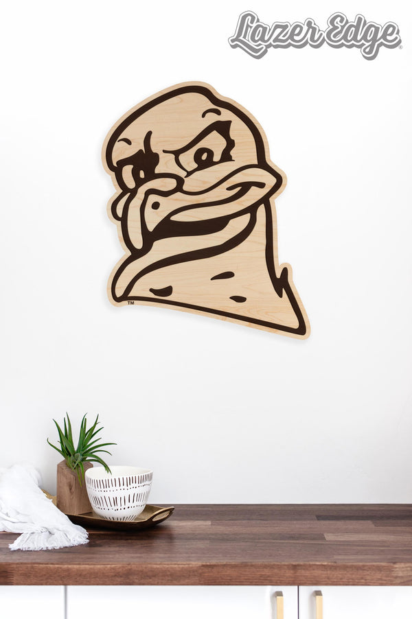 Virginia Tech Hokie Head Wall Hanging - Crafted from Cherry and Maple Wood - Virginia Tech Hokies