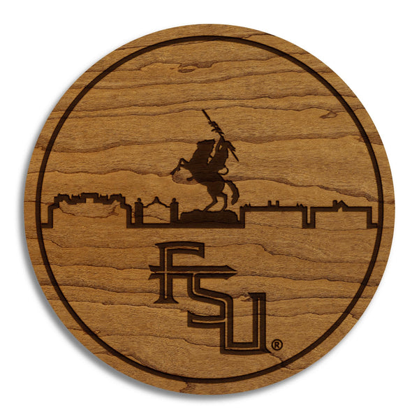 Florida State University Skyline Coaster – Crafted from Cherry or Maple Wood – Florida State Seminoles