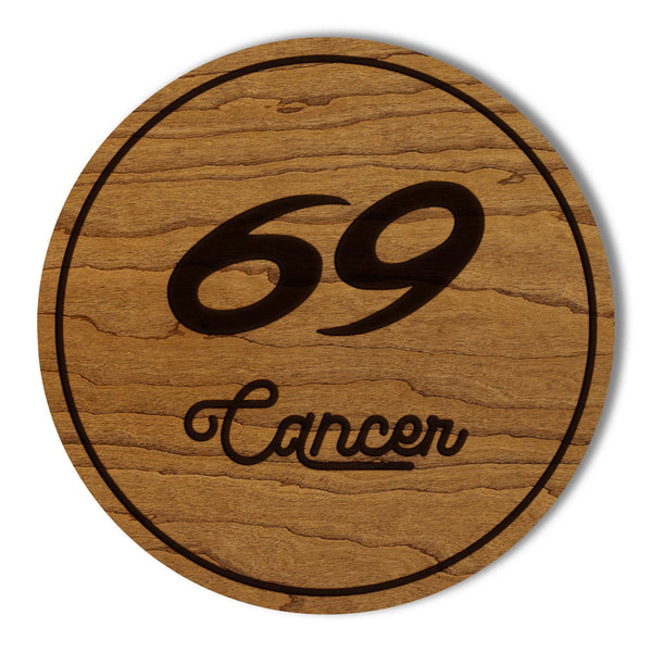 Cancer Sign Zodiac Coaster – Crafted from Cherry or Maple Wood