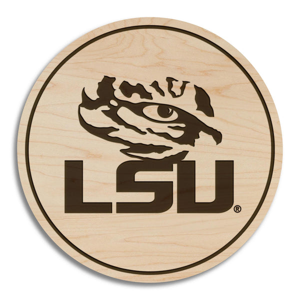 Louisiana State University Tigers Coaster – Crafted from Cherry or Maple Wood – LSU Tigers